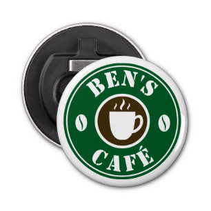 Aangepaste coffeeshop logo magneet flesopener button flesopener