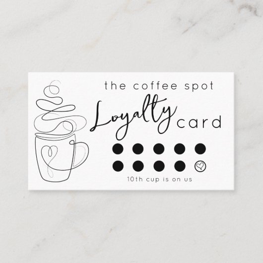 Aangepaste coffeeshop Voeg uw Logo moderne loyalit Visitekaartje (Voorkant)