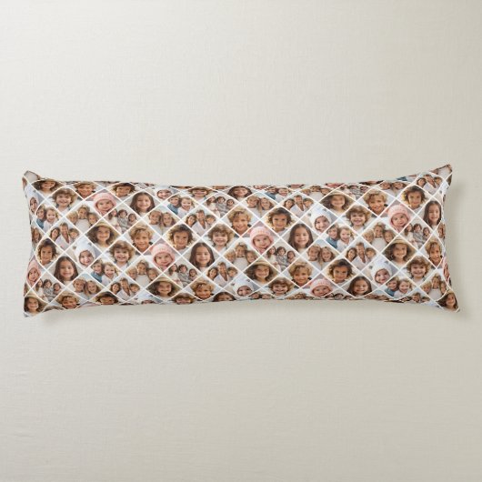 Aangepaste Collage 12 Foto - All Over Pattern Lichaamskussen (Achterkant)