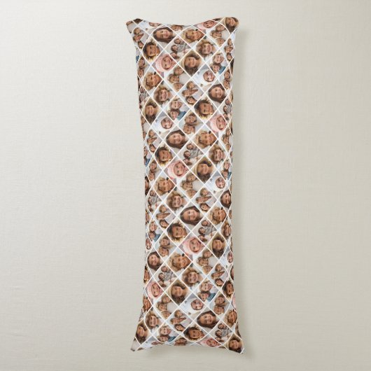 Aangepaste Collage 12 Foto - All Over Pattern Lichaamskussen (Voorkant Verticaal)