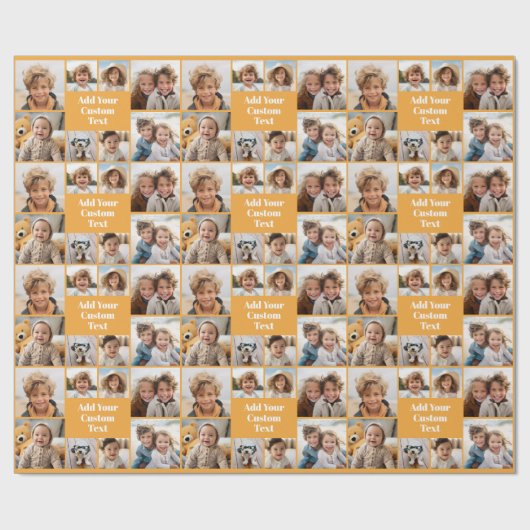 Aangepaste Collage 8 Foto - Aangepaste tekst Alle  Cadeaupapier (Vlak)