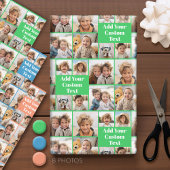 Aangepaste Collage 8 Foto - Aangepaste tekst Alle  Inpakpapier Vel