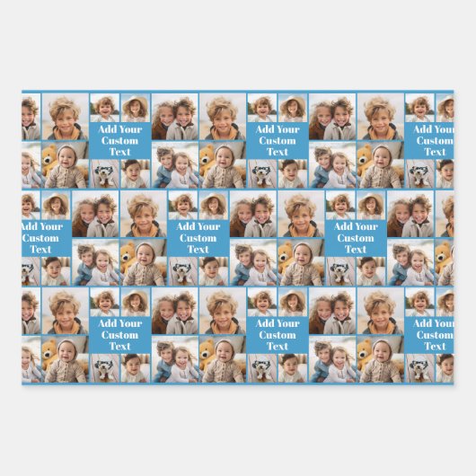 Aangepaste Collage 8 Foto - Aangepaste tekst Alle  Inpakpapier Vel (Voorkant 2)