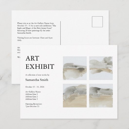 Aangepaste Collage Art Exhibit Invitation Briefkaa Briefkaart (Voorkant / Achterkant)