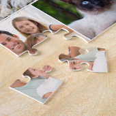 Aangepaste Collage foto's met familienaam Chalkboa Legpuzzel (Zijkant)