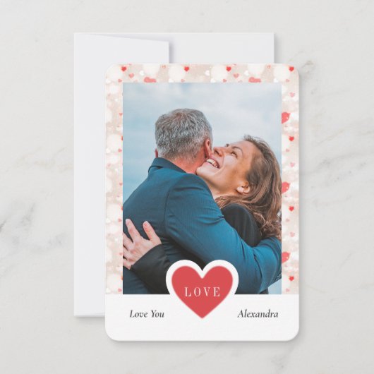 Aangepaste collage koppel foto & Valentijnsdag Bedankkaart (Voorkant)