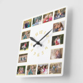 Aangepaste collage met 14 foto's Huwelijksjubileum Vierkante Klok (Hoek)