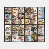 Aangepaste collage met 28 foto's fleece deken (Voorkant (Horizontaal))