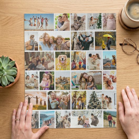 Aangepaste collage met 28 foto's legpuzzel