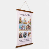 Aangepaste collage met 8 foto's Werelds beste moed Hangend Wandkleed (Gebogen)