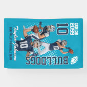 Aangepaste collage met foto van senior voetballer spandoek (Horizontaal)
