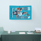 Aangepaste collage met foto van senior voetballer spandoek (Beurs)