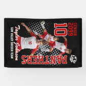 Aangepaste collage met foto van senior voetbalspel spandoek (Horizontaal)