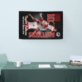 Aangepaste collage met foto van senior voetbalspel spandoek (Beurs)
