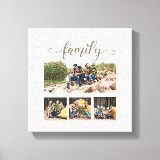 Aangepaste collage met vier familiefoto's en een l canvas afdruk (Voorkant)