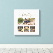 Aangepaste collage met vier familiefoto's en een l canvas afdruk (Insitu (Houten vloer))