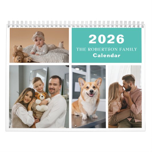 Aangepaste Collage Moderne Familie - 40 Foto 2025 Kalender (Hoes)
