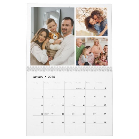Aangepaste Collage Moderne Familie - 40 Foto 2025 Kalender (Jan 2026)