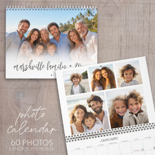 Aangepaste collage moderne familie - 5 per maand f kalender