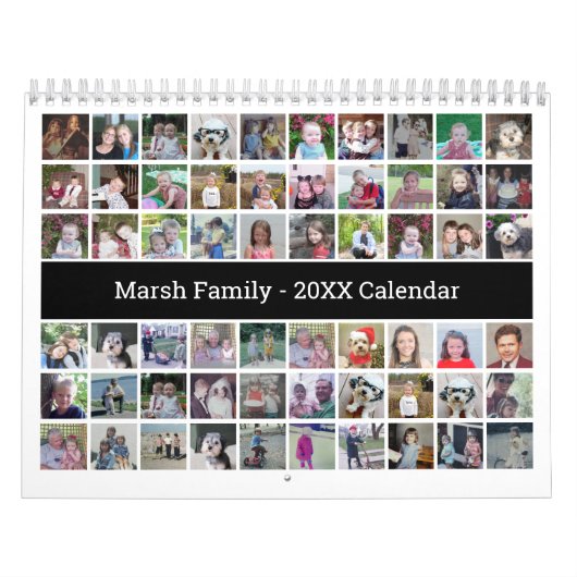 Aangepaste collage moderne familie - 60 foto 2024 kalender (Hoes)