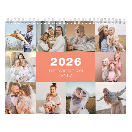 Aangepaste Collage Moderne Familiefoto 2025 Kalender (Hoes)