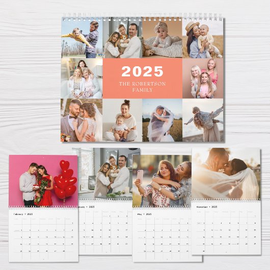 Aangepaste Collage Moderne Familiefoto 2025 Kalender