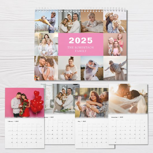 Aangepaste Collage Moderne Familiefoto 2025 Kalender