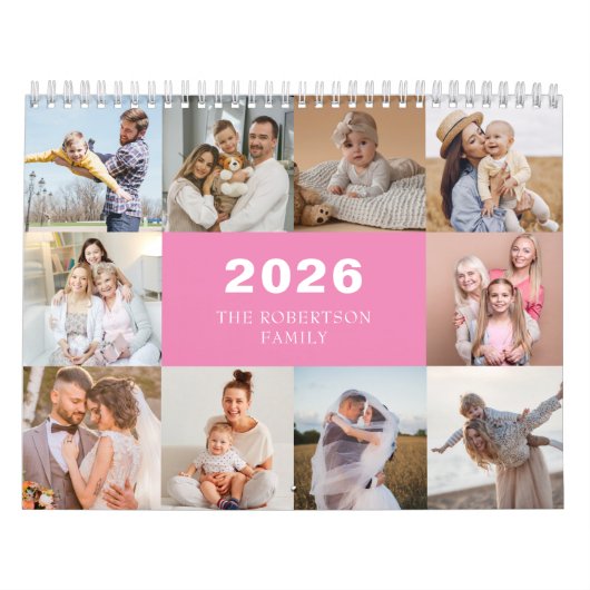 Aangepaste Collage Moderne Familiefoto 2025 Kalender (Hoes)