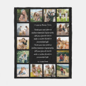 Aangepaste collage van 14 foto's met gedicht fleece deken (Voorkant)