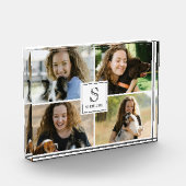 Aangepaste collage van 4 foto's met monogram en na (Links)