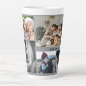 Aangepaste collage van zes foto's en gepersonalise latte mok (Voorkant)