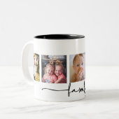 aangepaste collage voor fotofamilie 5 tweekleurige koffiemok (Voorkant links)