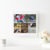 Aangepaste collage voor fotostellen | 8 wit vierkante klok (Huis)