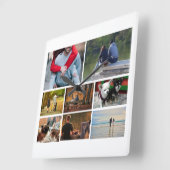 Aangepaste collage voor fotostellen | 8 wit vierkante klok (Hoek)