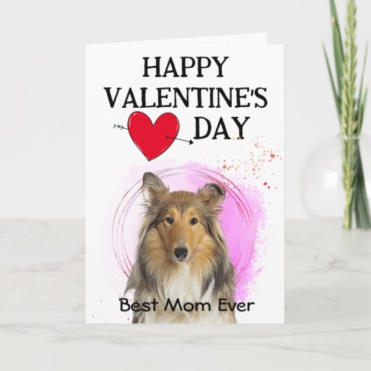 Aangepaste Collie Valentijnsdag Vakantiegroet Feestdagen Kaart (Voorkant)