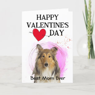 Aangepaste Collie Valentijnsdag Vakantiegroet Feestdagen Kaart