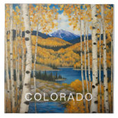 Aangepaste Colorado Aspens bergen Tegeltje (Voorkant)