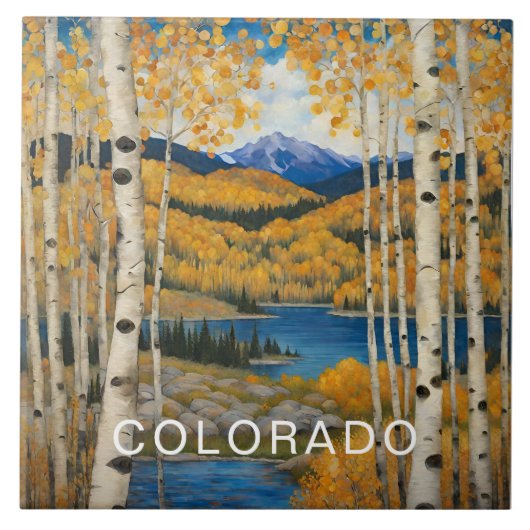 Aangepaste Colorado Aspens bergen Tegeltje (Voorkant)