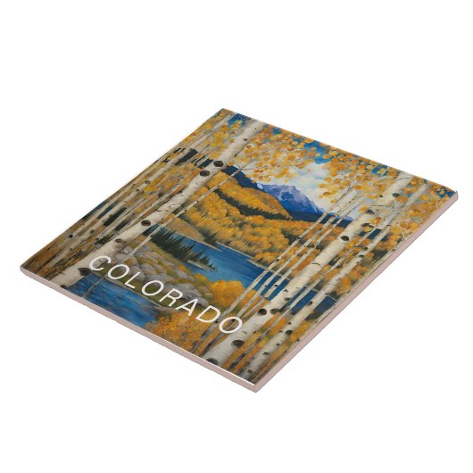 Aangepaste Colorado Aspens bergen Tegeltje (Zijkant)