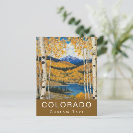 Aangepaste Colorado Aspens Mountains Herfst Briefkaart (Staand voorkant)
