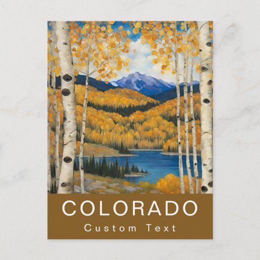 Aangepaste Colorado Aspens Mountains Herfst Briefkaart (Voorkant)
