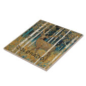 Aangepaste Colorado Mountain Herfst Herten Tegeltje (Zijkant)