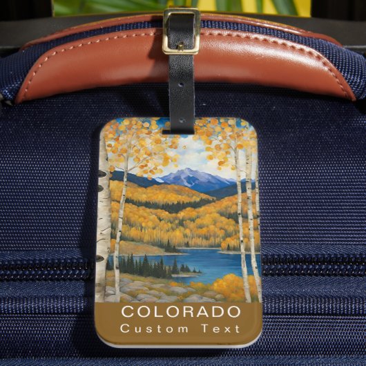 Aangepaste Colorado Mountain Vakantie Souvenir Bagagelabel (Voorkant Insitu 2)
