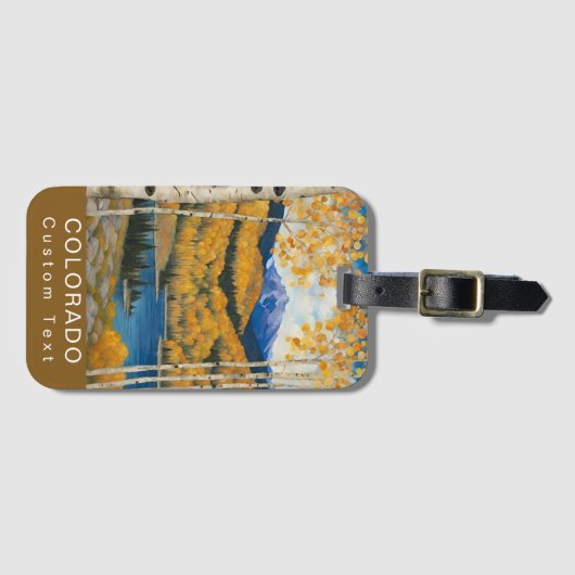 Aangepaste Colorado Mountain Vakantie Souvenir Bagagelabel (Voorkant (horizontaal))