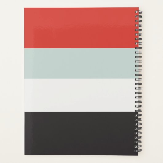 Aangepaste Colorblock Horizontale Monogram Planner (Achterkant)