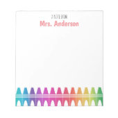 Aangepaste Colorful Crayons Teacher's Blocnote (Voorkant)