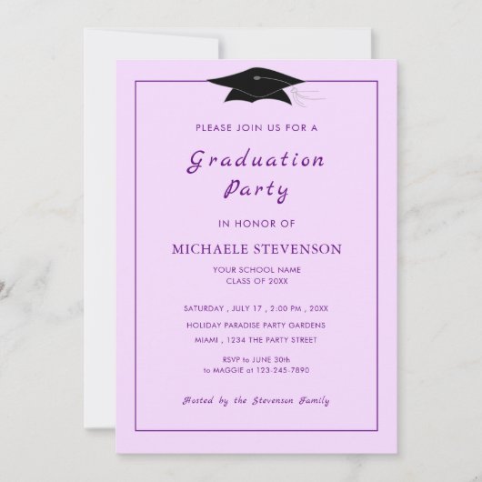 Aangepaste Colors Modern Gradun Party Uitnodiging (Voorkant)