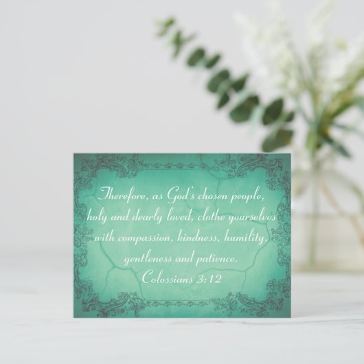 Aangepaste Colossians 3:12 Kindness Bible Vine Briefkaart (Staand voorkant)