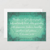Aangepaste Colossians 3:12 Kindness Bible Vine Briefkaart (Voorkant / Achterkant)