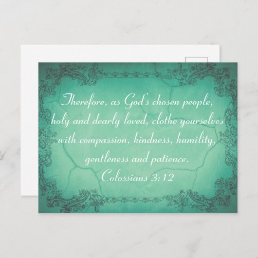 Aangepaste Colossians 3:12 Kindness Bible Vine Briefkaart (Voorkant / Achterkant)